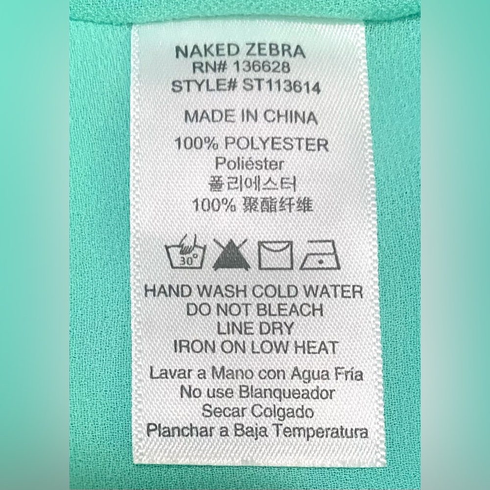 Naked Zebra Womens S Mint Green Cami Tank Top Boho Fall Festival Coastal Preppy - Picture 11 of 12